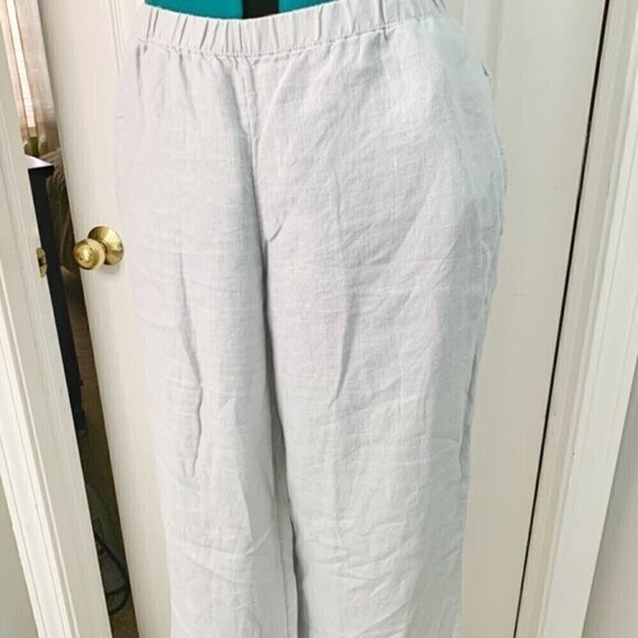 J. Jill Linen Wide Leg Elastic Waist Lagen Look Linen Casual Summer Comfy Pants - Picture 3 of 10
